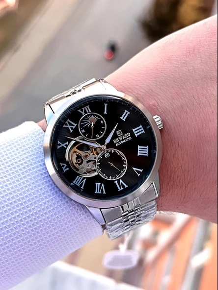 Reward Özel Tasarım Otomatik Mekanizma Çelik Kordon 5 Atm Suya Dayaknıklı Erkek Kol Saati ERW.146382 - Resim 2