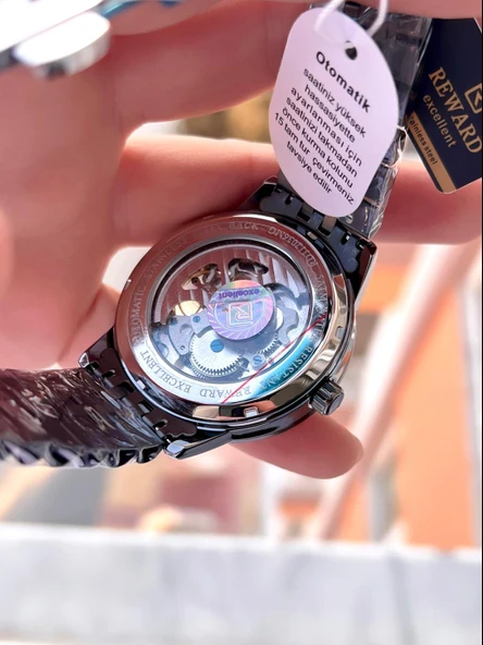 Reward Özel Tasarım Otomatik Mekanizma Çelik Kordon 5 Atm Suya Dayaknıklı Erkek Kol Saati ERW.146391 - Resim 4