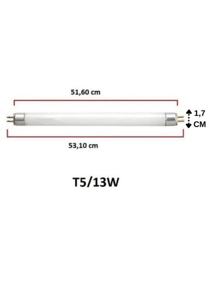 (10 Adet) 13W 827 2700K (Sarı Işık) G5 Duylu T5 Floresan - 3
