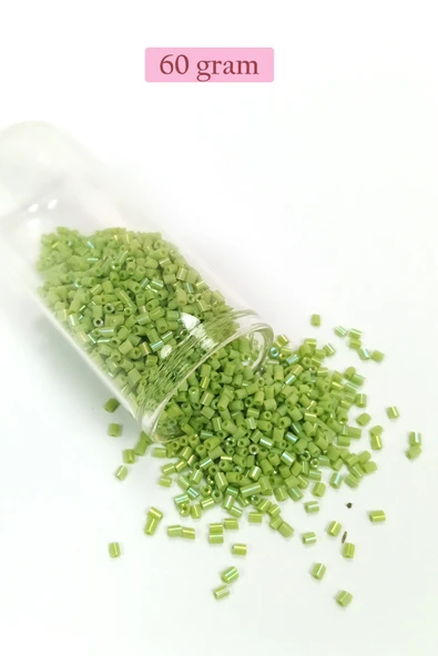 Kesme Cam Boncuk 2mm - 60 Gram - Yeşil - BNC373 ürün görseli 1