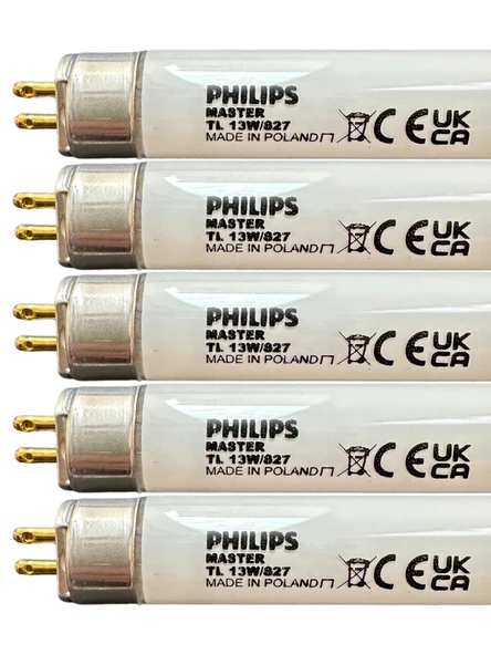 (5 Adet) 13W 827 2700K (Sarı Işık) G5 Duylu T5 Floresan