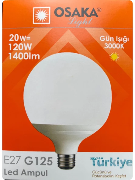 (5 Adet) 20W (120W) 3000K (Sarı Işık) E27 Duylu (Kalın Duy) Glop Led Ampul - 2