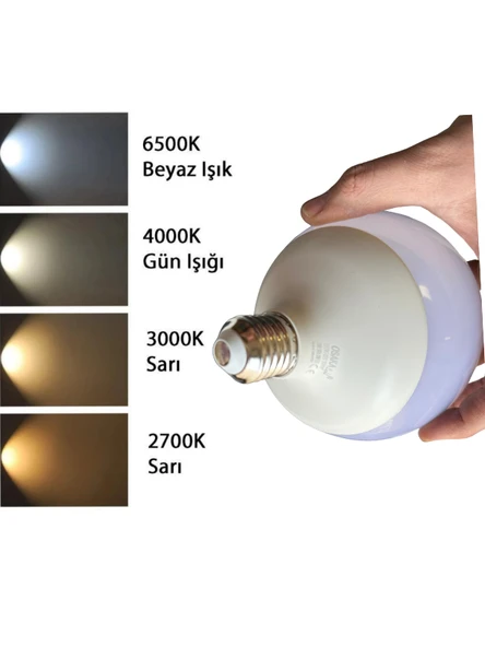 (10 Adet) 20W (120W) 3000K (Sarı Işık) E27 Duylu (Kalın Duy) Glop Led Ampul - 5