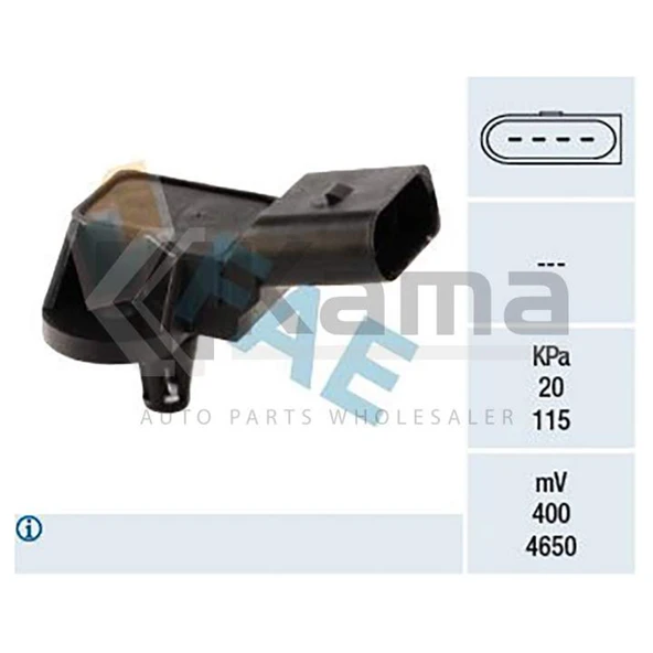 06B906051 BASINÇ SENSÖRÜ VW GOLF-5 / JETTA / POLO / AUDI A3 / SEAT LEON (BGU/BSE/CGPA/CGPB 1.2/1.6) 04- İTHAL