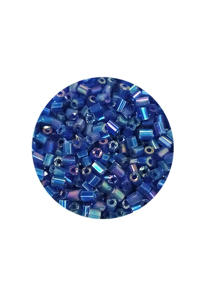Kesme Cam Boncuk 2mm - 20 Gram - Koyu Mavi -BNC344 - 2