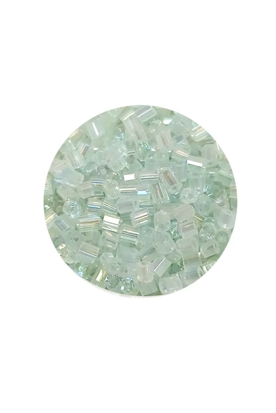 Kesme Cam Boncuk 2mm - 20 Gram - Şeffaf Beyaz -BNC320 - 2