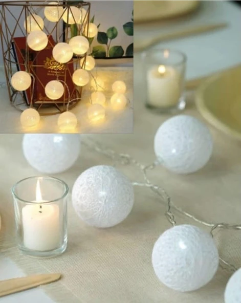 Brokoli Home Koton Top Dizeleri Ramazan Bayramı Işığı Süsü Günışığı Led Işık 2 Metre 10 Toplu Pilli Gün Işığı Rengi Led Büyük Toplu - 6