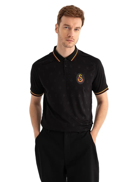 Galatasaray Orijinal Lisanslı Match Day Siyah Polo Yaka T-Shirt - 5