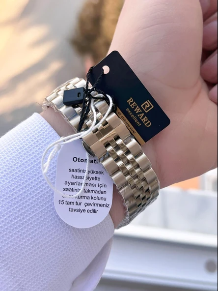 Reward Gold/Yeşil Otomatik Mekanizma Çelik Kordon 5 Atm Suya Dayaknıklı Erkek Kol Saati ERW.146388 - 5