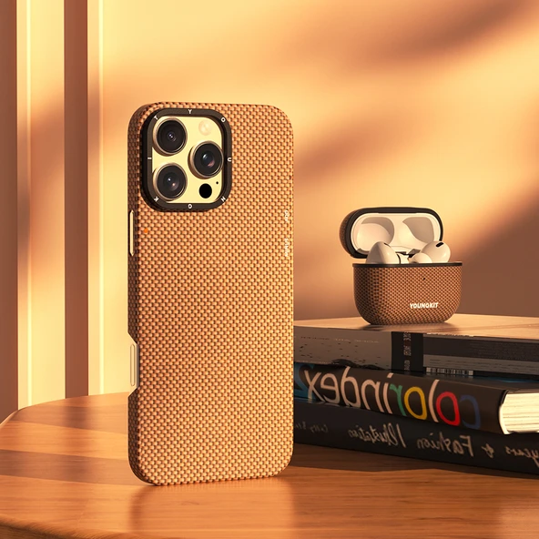 Apple Airpods Pro Kılıf M-safe Şarj Özellikli Aramid Fiber Youngkit 1500D Kevlar Extreme Wing Serisi Kapak - Resim 7