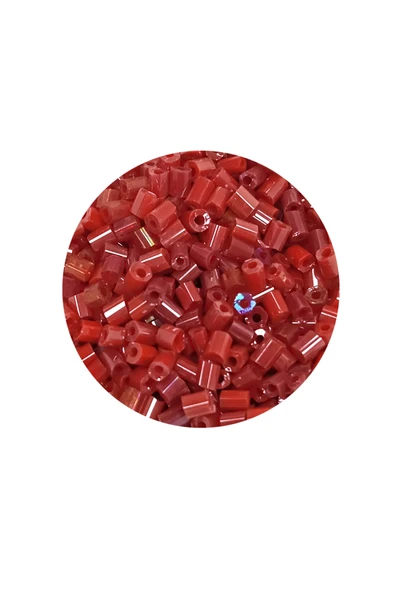 Kesme Cam Boncuk 2mm - 20 Gram - Koyu Kırmızı -BNC322 - Resim 2