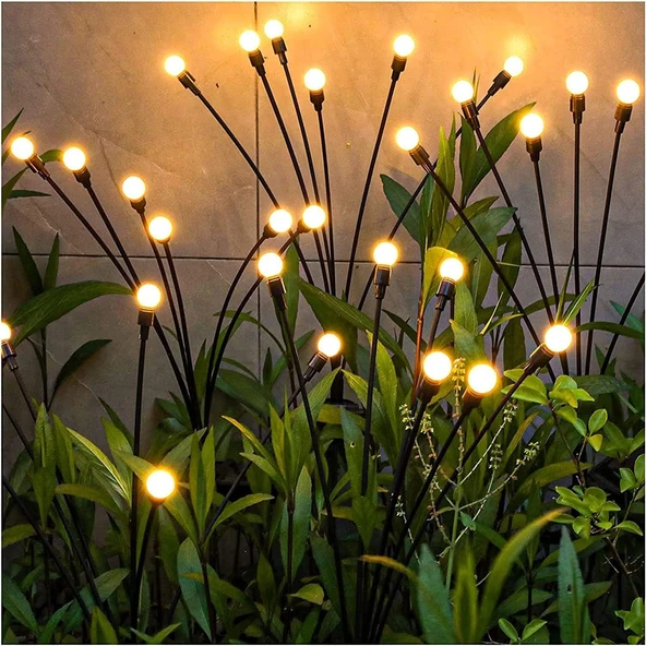 Brokoli Home Güneş Ateşböceği Işıkları, 2'li Paket 16 LED Solar Bahçe Işıkları, Güneş Enerjili Sallanan