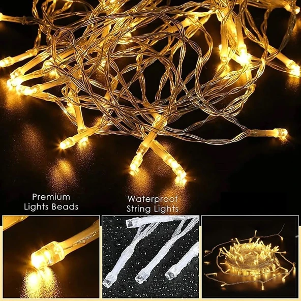 Brokoli Home 10 Metre 8 Animasyonlu Fişli Gün Işığı Dekoratif Led Işık Dekoratif Süsleme 100 Ledli - 3