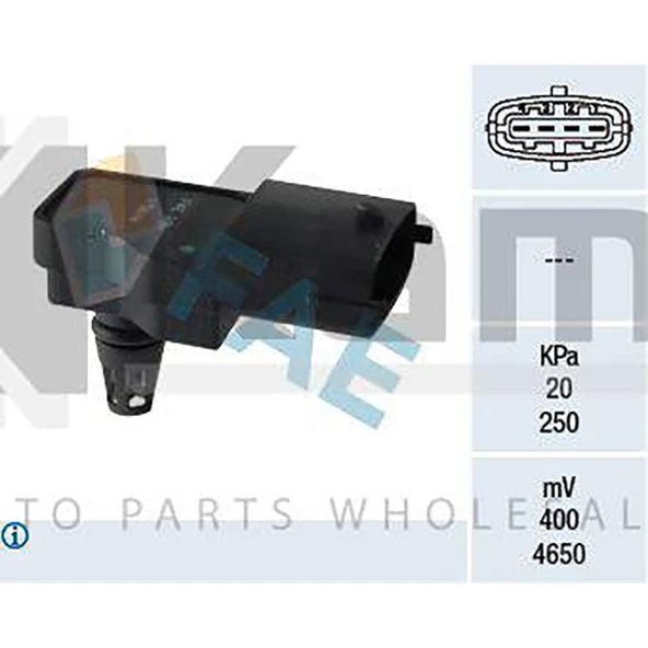 1238244 VAKUM SICAKLIK-ŞARJ BASINÇ SENSÖRÜ OPEL INSIGNIA-A (1.6T) 09- / ASTRA-J (1.6T) 10- / ASTRA-H (Z1.6LET) 04- İTHAL