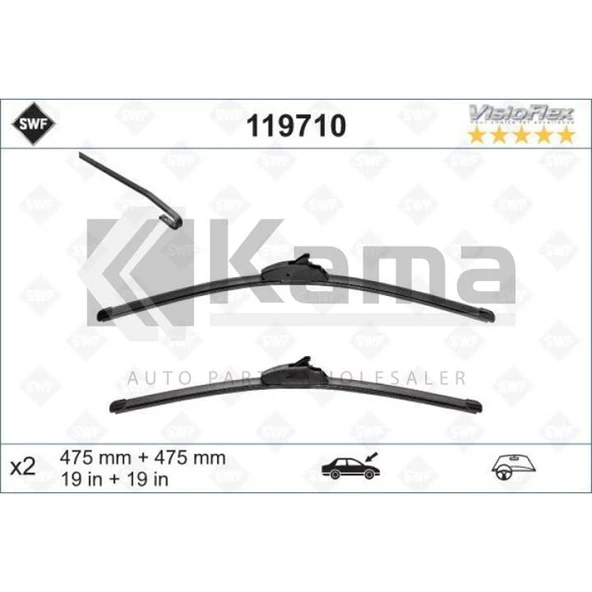 6272235U SİLECEK SÜPÜRGE TAKIMI (475MM/475MM) (MUZ TİPİ) OPEL VECTRA-A / VECTRA-B İTHAL