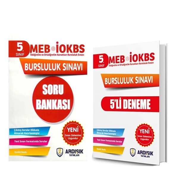 Ardışık Yayınları 5. Sınıf 2025 Bursluluk Sınavı Soru Bankası ve Deneme Seti 2 Kitap