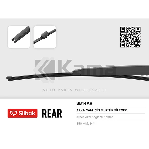 6Q6955425A-5J7955425 SİLECEK SÜPÜRGESİ ARKA (335mm) (MUZ TİPİ) VW GOLF-5 / POLO / TIGUAN / TOUAREG / SEAT IBIZA / EXEO 04- İTHAL