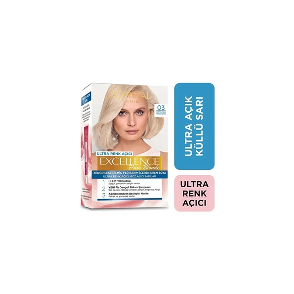 Loreal Excellence Creme 03 Ultra Açık Küllü Sarı