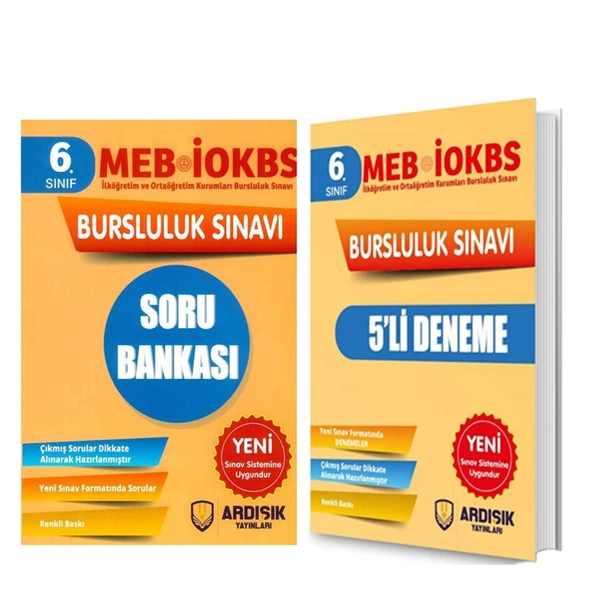 Ardışık Yayınları 6.Sınıf Bursluluk Soru Bankası ve Deneme Seti 2 Kitap