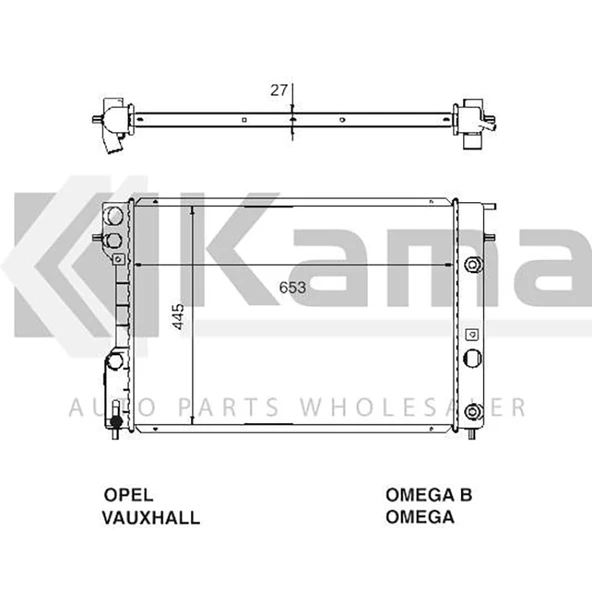 6302007 SU RADYATÖRÜ (OTOMATİK/KLİMALI) (653x445x27) OPEL OMEGA-B (X2.0XEV) 94-03 İTHAL