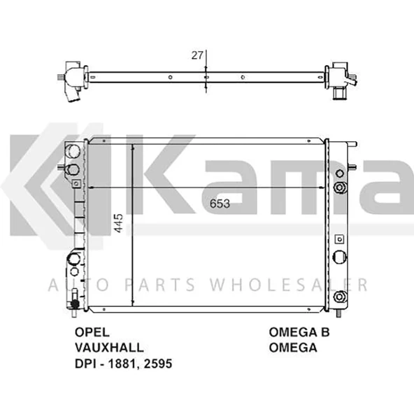 6302006 SU RADYATÖRÜ (KLİMALI) (653x445x27) OPEL OMEGA-B (X2.5XE/X3.0XE) 94-03 İTHAL