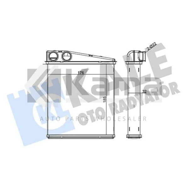 1K0819031-1K0819031D Kampanya KALORİFER RADYATÖRÜ VW GOLF-5 / GOLF-6 / JETTA / CADDY / AUDI A3 / SEAT LEON 04-13 İTHAL