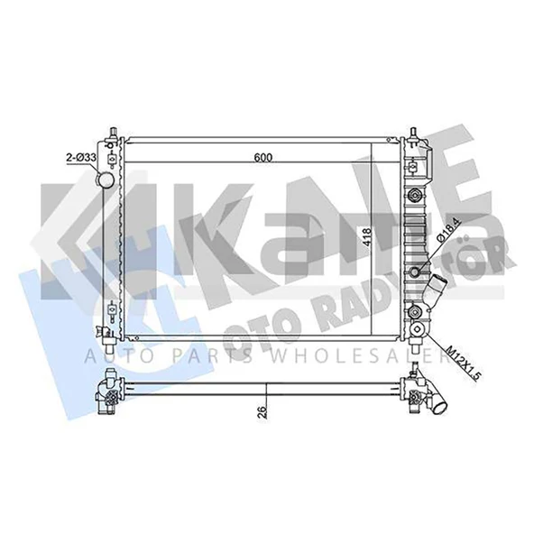 95227752 SU RADYATÖRÜ (OTOMATİK) CHEVROLET AVEO T250-T255 (1.4) 09-11 İTHAL