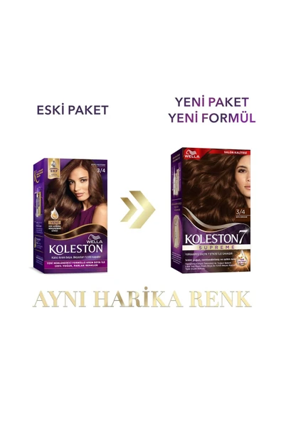 Koleston Supreme Saç Boyası 3.4 Koyu Kestane - 2