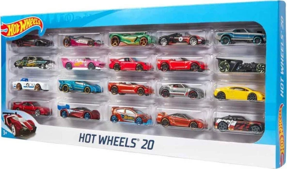 Hot Wheels Yirmili Araba Seti - Geniş Ürün Yelpazesi, Oyuncak Araba Koleksiyonu, 164 Ölçek H7045
