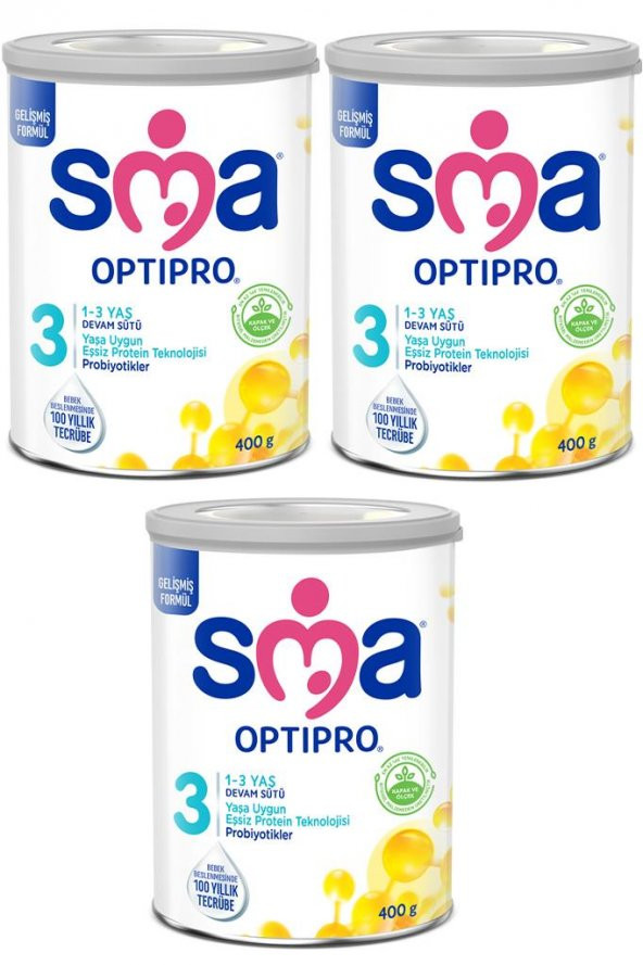 SMA Optipro Probiyotik 3 Devam Sütü 400 gr x 3 Adet
