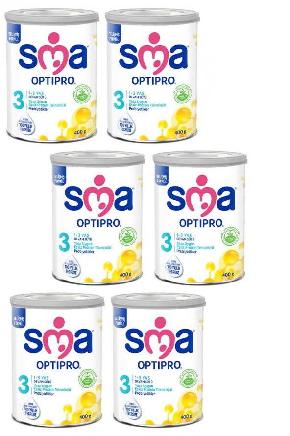 SMA Optipro Probiyotik 3 Devam Sütü 400 gr x 6 Adet