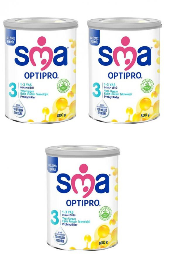 SMA Optipro Probiyotik 3 Devam Sütü 800 gr x 3 Adet