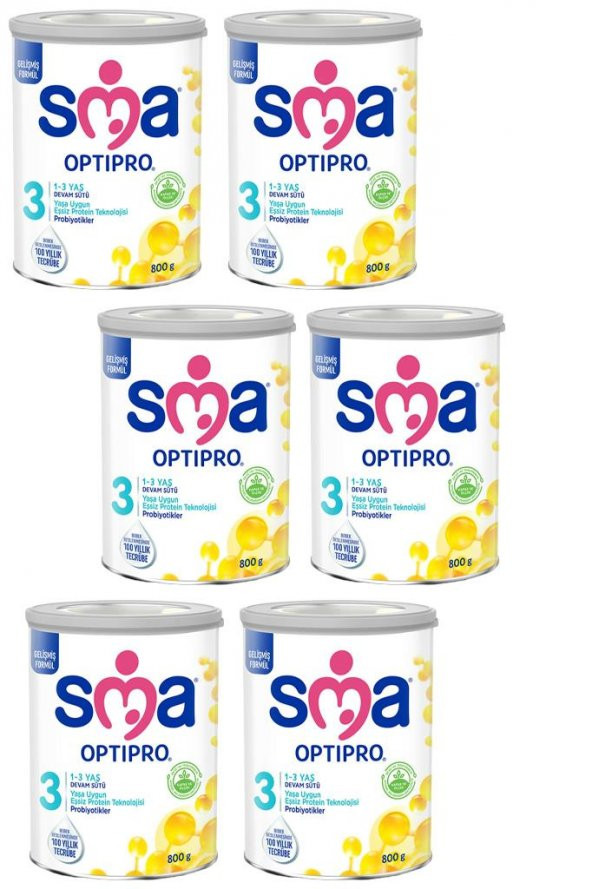 SMA Optipro Probiyotik 3 Devam Sütü 800 gr x 6 Adet
