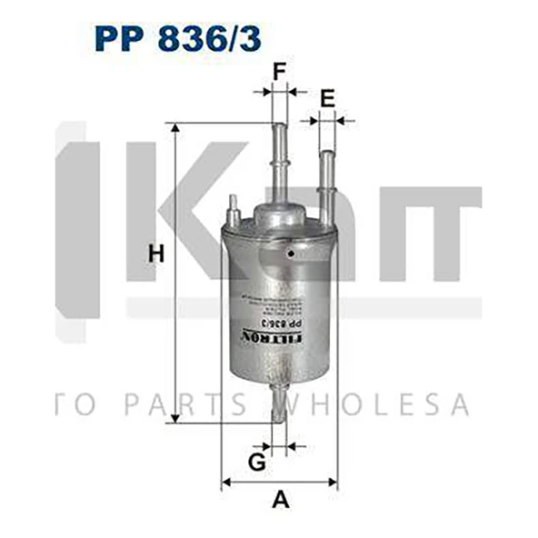6Q0201051B BENZİN FİLTRESİ VW POLO / SEAT CORDOBA / SKODA FABIA (BBY / BKY / BZG / AZQ / BME 1.2 / 1.4 16V) 01-10 İTHAL
