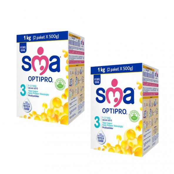 SMA Optipro Probiyotik 3 Devam Sütü 1000 gr x 2 Adet