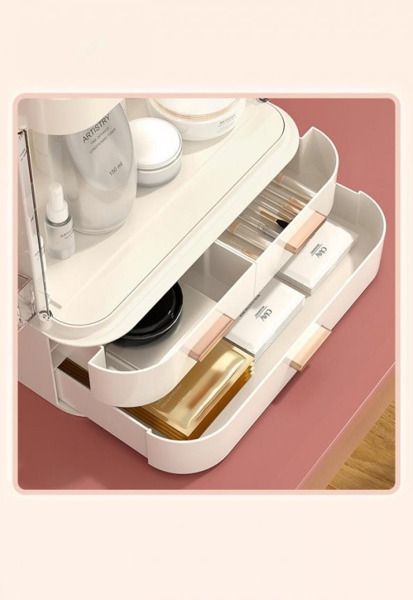 WEİLE ÇEKMECELİ PEMBE MAKYAJ VE AKSESUAR ORGANİZERİ - 5