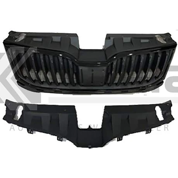 5E0853653C-5E0853761C PANJUR ÖN + ÜST PLASTİK KOMPLE (PARLAK SİYAH) SKODA OCTAVIA 18- İTHAL ürün görseli