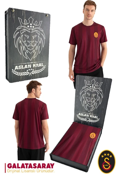 Galatasaray Orijinal Lisanslı Match Day T-Shirt Hediyelik Ahşap Kutulu