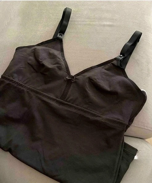 Kapbirtane Kadın Emzirme Likralı Atlet 2013 - 2 Adet  Beyaz 100B - Resim 6