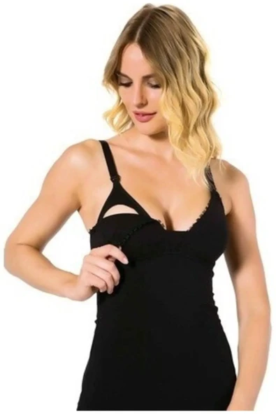 Kapbirtane Kadın Emzirme Likralı Atlet 2013 - 2 Adet  Beyaz 100B - Resim 5