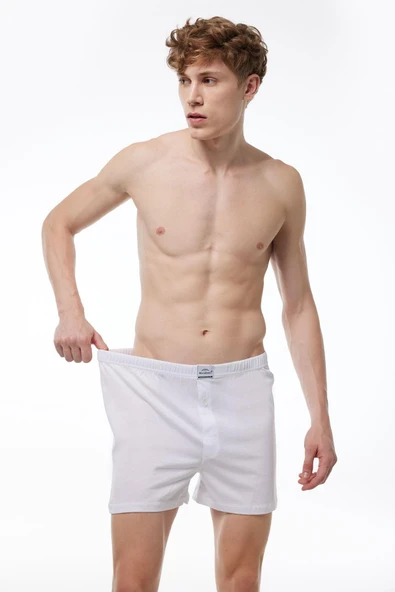 Kapbirtane Malabadi Erkek Geniş Kalıp Büyük Beden %100 Pamuk Battal Boxer 90024- 3 Adet  4XL Gri - Resim 2