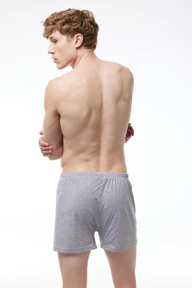 Kapbirtane Malabadi Erkek Geniş Kalıp Büyük Beden %100 Pamuk Battal Boxer 90024- 6 Adet  Gri 6XL - 3