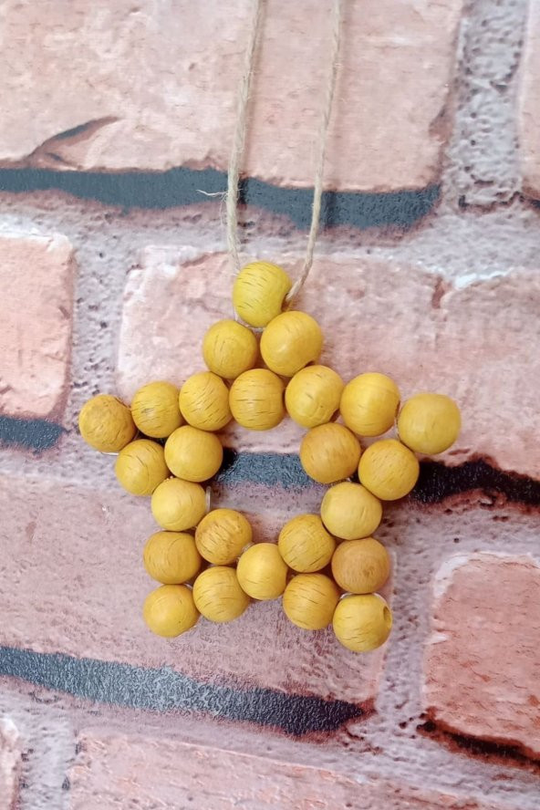 Dekoratif Handmade Ahşap Yıldız - 7