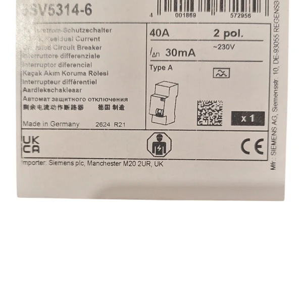 RÖLE KAÇAK AKIM SIEMENS 2X40 30 MA 5SV5314-6 - 2
