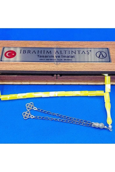 Hareli Kapsül Kesim Sarı Beyrut Alpaka Püskül Tespih - 5