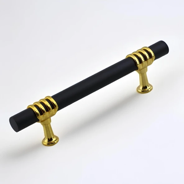 Eylül Mobilya Mutfak Dolabı Çekmece Dolap Kulpları Kapak Kulpu Kulbu Siyah Altın 128 mm Metal Kulp - Resim 7
