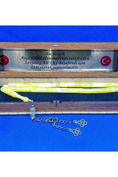 Hareli Kapsül Kesim Sarı Beyrut Alpaka Püskül Tespih - 1