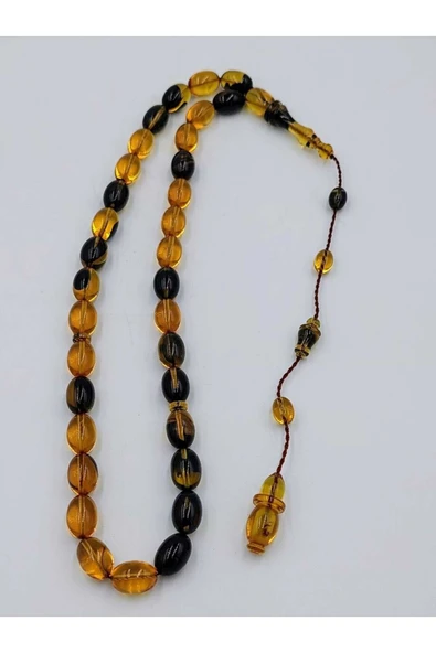 Sarı Siyah Arpa Kesim Sistemli Ateş Kehribar - Resim 3