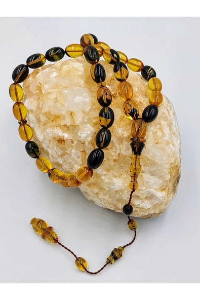 Sarı Siyah Arpa Kesim Sistemli Ateş Kehribar - Resim 5