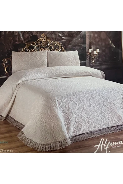 Alfima Afra Fransız Güpürlü Yatak Örtüsü 160x0200 - 4